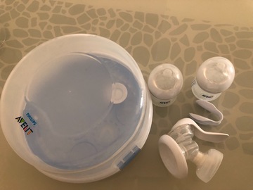 Selling: Philips Avent breast pump, sterilizer and bottles 