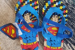 Selling: Boys Superman Flip Flops size 26 (for 3yr old)