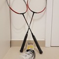 Selling: Set of 2 badminton rackets + 5 shuttlecocks
